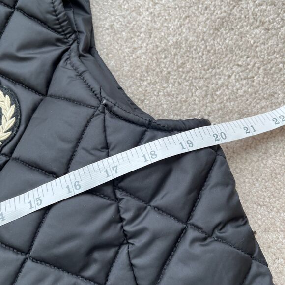 Lauren Ralph Quilted Puffer Vest Womens Medium Black Crest Crown Equestrian Snap - Picture 5 of 7